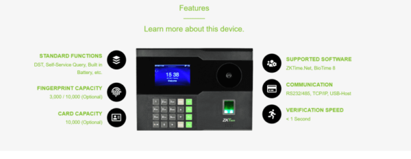 ZKTeco P260 Multi-Biometric Identification - Best in Nairobi - Image 4